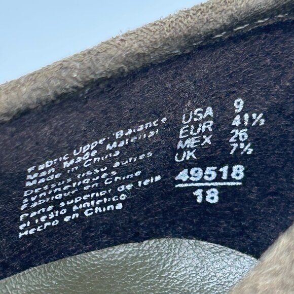 LOWER EAST SIDE VTG Olive Green Suede Wedge Platform Buckle Retro Style Size 9 - Picture 12 of 13